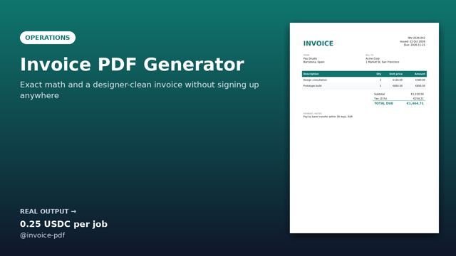 Invoice PDF Generator sample output